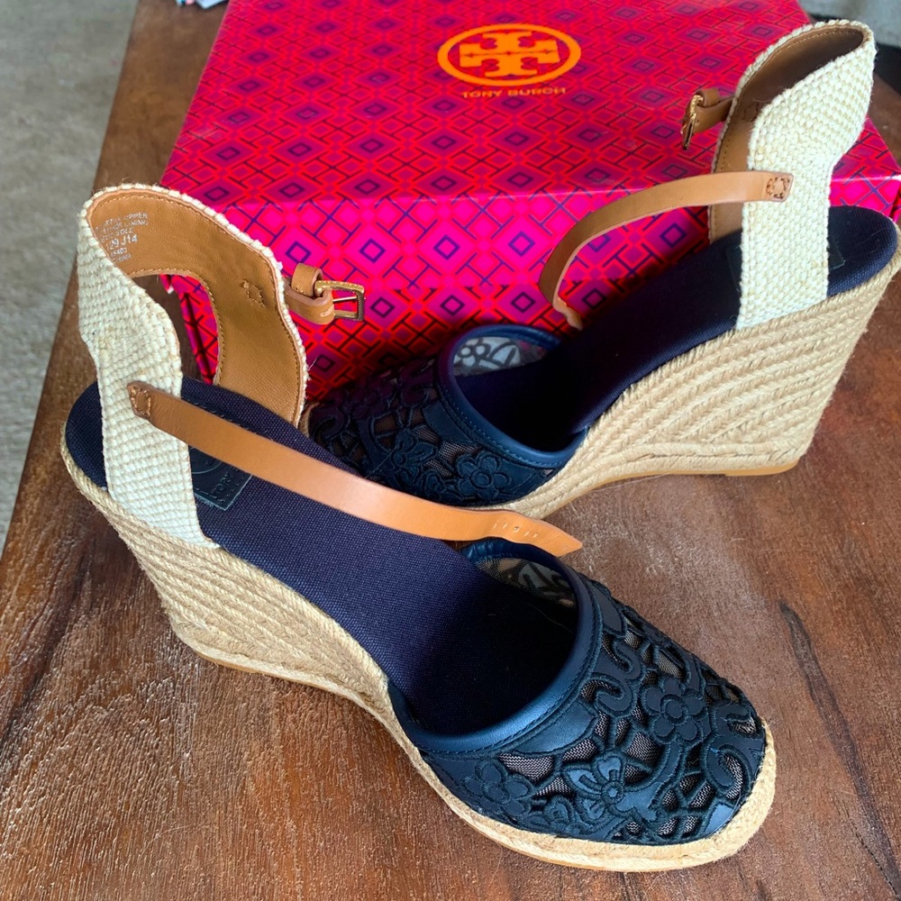 Tory Burch blue espadrilles
